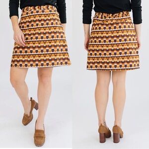 Mata Traders Val Mini Skirt Circle Stripe Desert Block Print Cotton Size XS